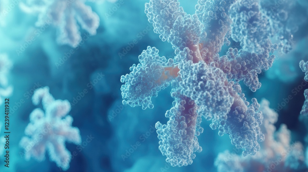 Poster exploring respiratory virus infection and its impact on lung health in a detailed 3d illustration. g