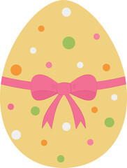 Easter egg with a bow. Isolated vector illustration.