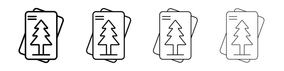 Christmas invitation card icon linear logo isolated