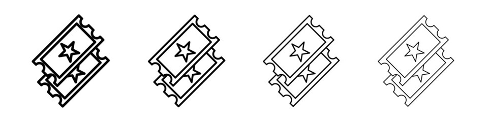 Cinema ticket icon linear logo isolated