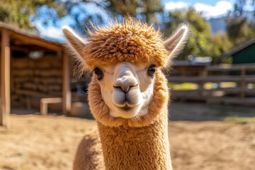 Obraz premium Intimate image of an adorable alpaca