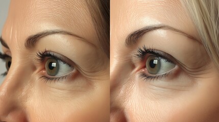 Fototapeta premium Comparison of skin texture before and after treatment for aging