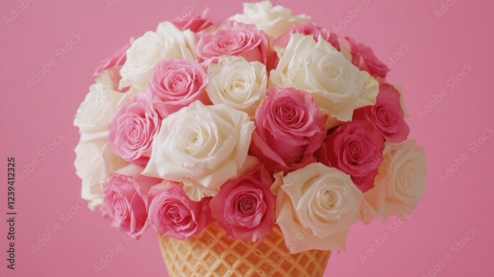 Poster Pink Rose Bouquet