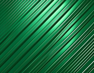 Obraz premium green metallic background with stripes and lines 3d illustration for your design