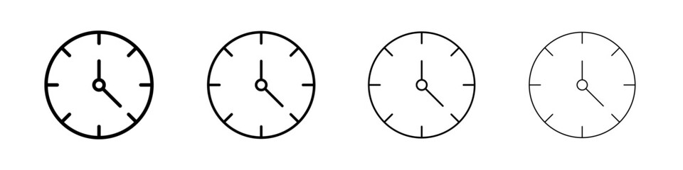 Clock icon linear logo isolated