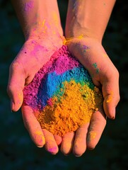Celebratory festival atmosphere with vibrant colors