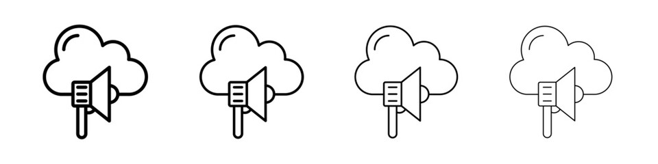 Cloud Marketing icon linear logo isolated