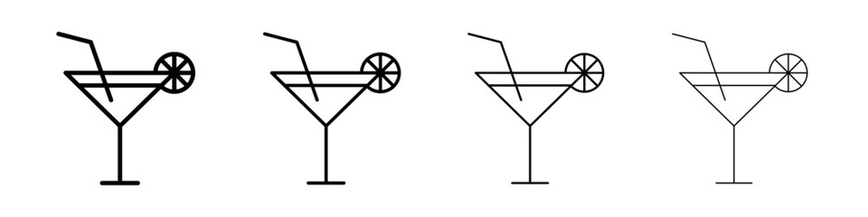 Cocktail icon linear logo isolated