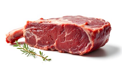 Obraz premium Prime Rib Steak Raw Beef Cut with Rosemary