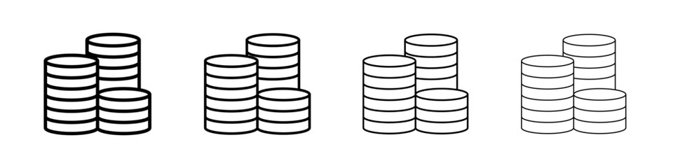 Coins stack icon linear logo isolated