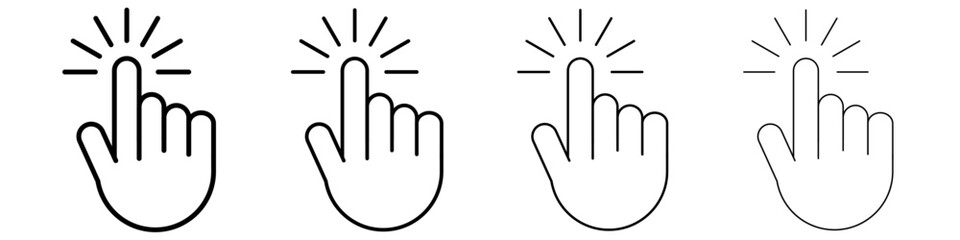 Computer hand cursor click icon linear logo isolated