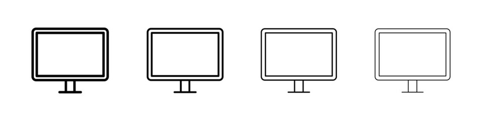 Computer screen icon linear logo isolated