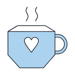 A silhouette coffee cup vector illustration.