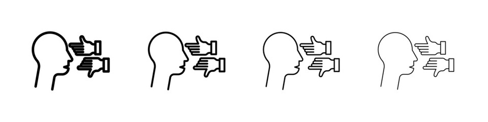 Criticism icon linear logo isolated