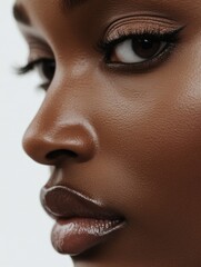 Close-up of woman's face with skin texture