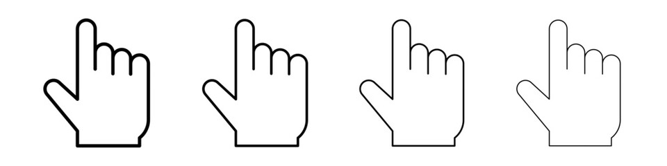 Cursor hand icon linear logo isolated