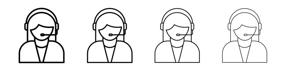 customer support icon linear logo isolated
