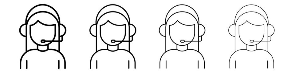 customer support icon linear logo isolated