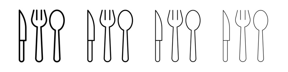 Cutlery icon linear logo isolated