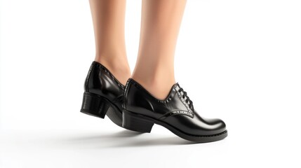Sleek black heeled shoes that complement formal and stylish attire.
