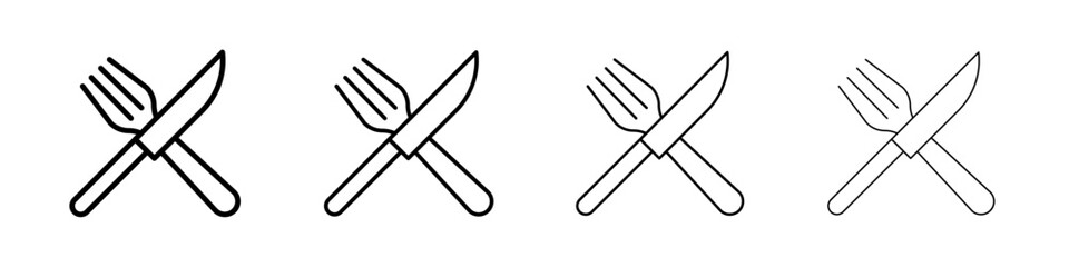 Cutlery icon linear logo isolated