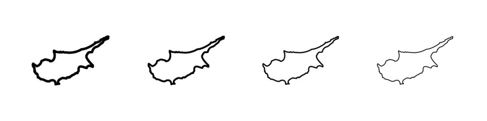 Cyprus map icon linear logo isolated