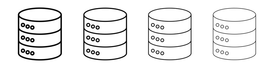 Database icon linear logo isolated