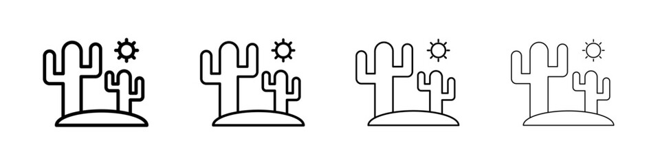 Desert cactus icon linear logo isolated