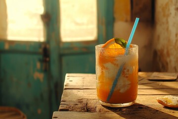 Through a straw, juicy summer citrus bursts in this sun-drenched and refreshing photo