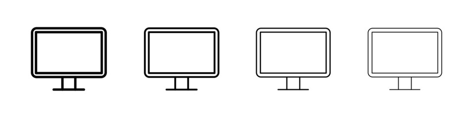 Desktop icon linear logo isolated