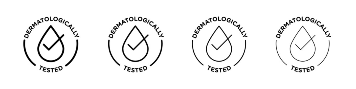 dermatologically tested icon linear logo isolated