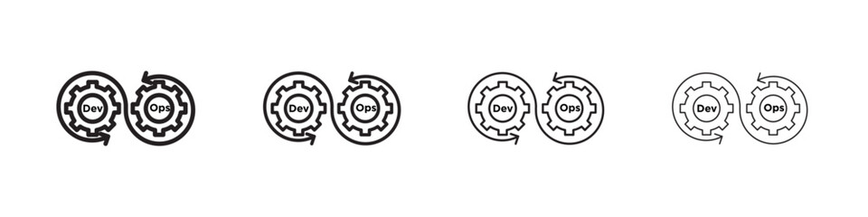 Devops icon linear logo isolated