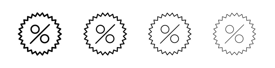 Discount icon linear logo isolated