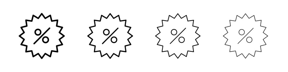 Discount on Sale icon linear logo isolated