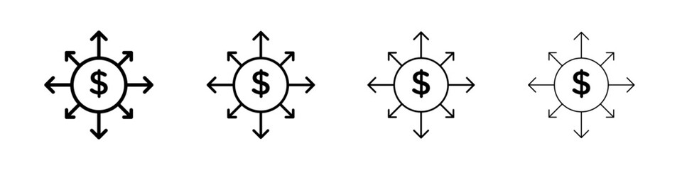 Diversified investment icon linear logo isolated