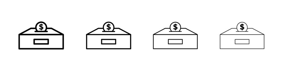 Donation box icon linear logo isolated