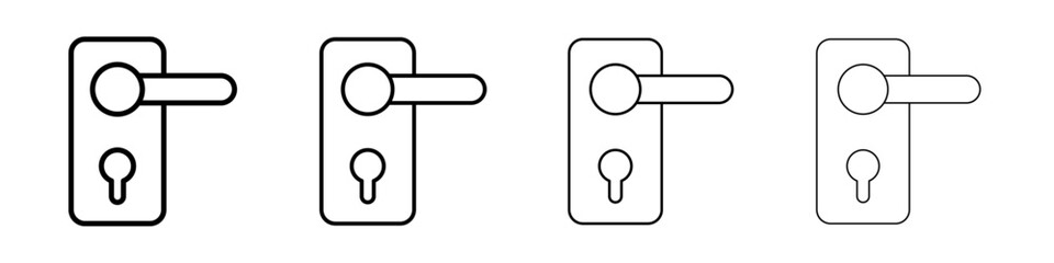 Door knob icon linear logo isolated