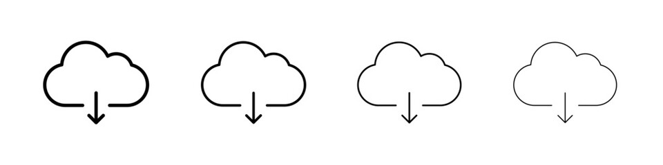 Download from Cloud icon linear logo isolated