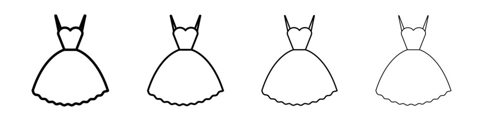 Dress icon linear logo isolated