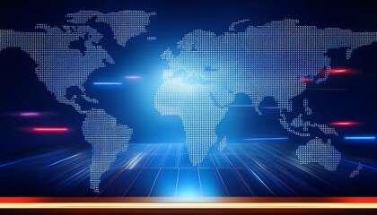 digital world breaking news studio background for news report and breaking news on world live report generative ai