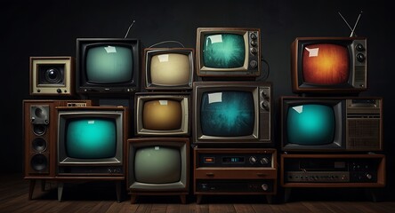 stack of old tv