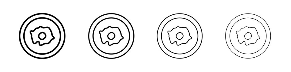 Egg on plate icon linear logo isolated