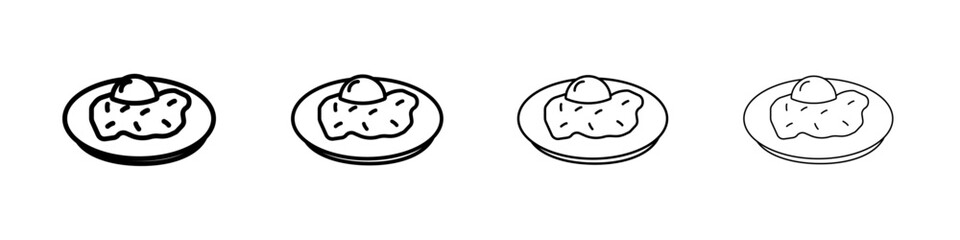 Egg on plate icon linear logo isolated