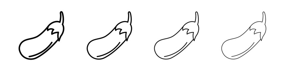Eggplant icon linear logo isolated