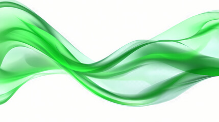 Green smoke wave. green abstract wave flow isolated on white background as transparent. png. ai generated. Movement and Flow. Illustration