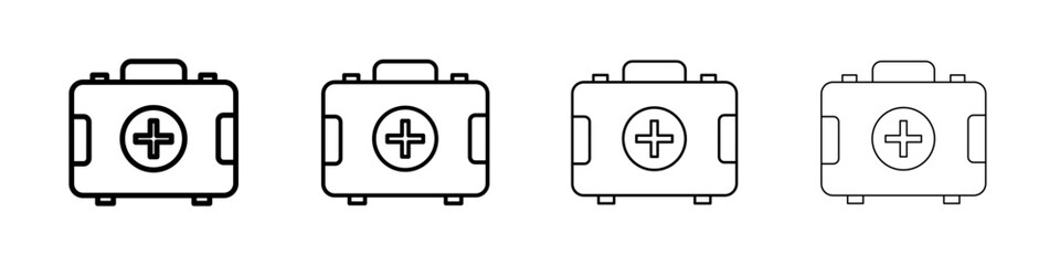 Emergency kit icon linear logo isolated