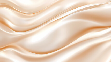 Fototapeta premium Smooth flowing beige and white abstract waves smooth, peach colored surface with a subtle gradient. Movement and Flow. Illustration