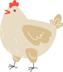 Large Chicken for Easter Greeting Card Design