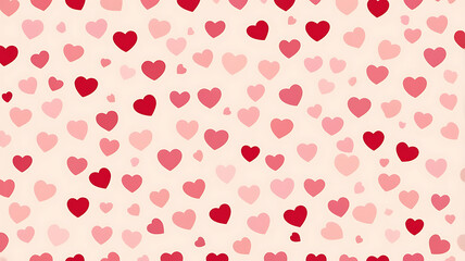 Tiny Hearts Seamless Pattern on Cream Background