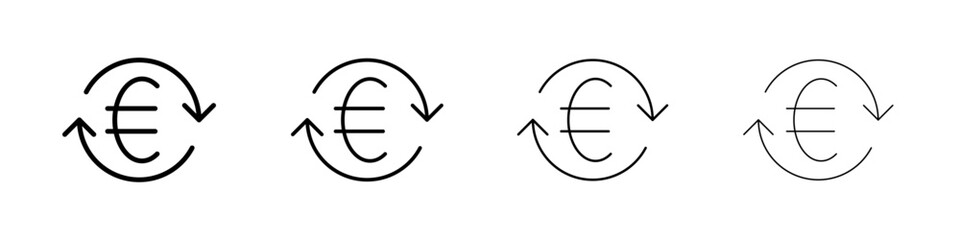 EURO icon linear logo isolated